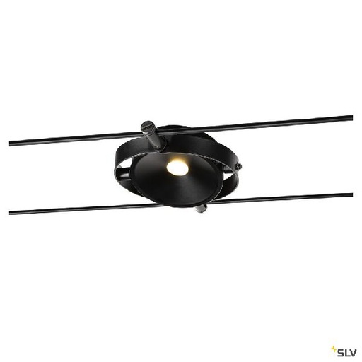 [DC1002861] DURNO, spot pour câble tendu T.B.T. TENSEO intérieur, noir, LED, 6W, 2700K 1002861