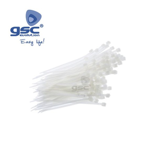 [GC000901315] Pack 25 serres-cables 140x3.5mm Blanc | 000901315